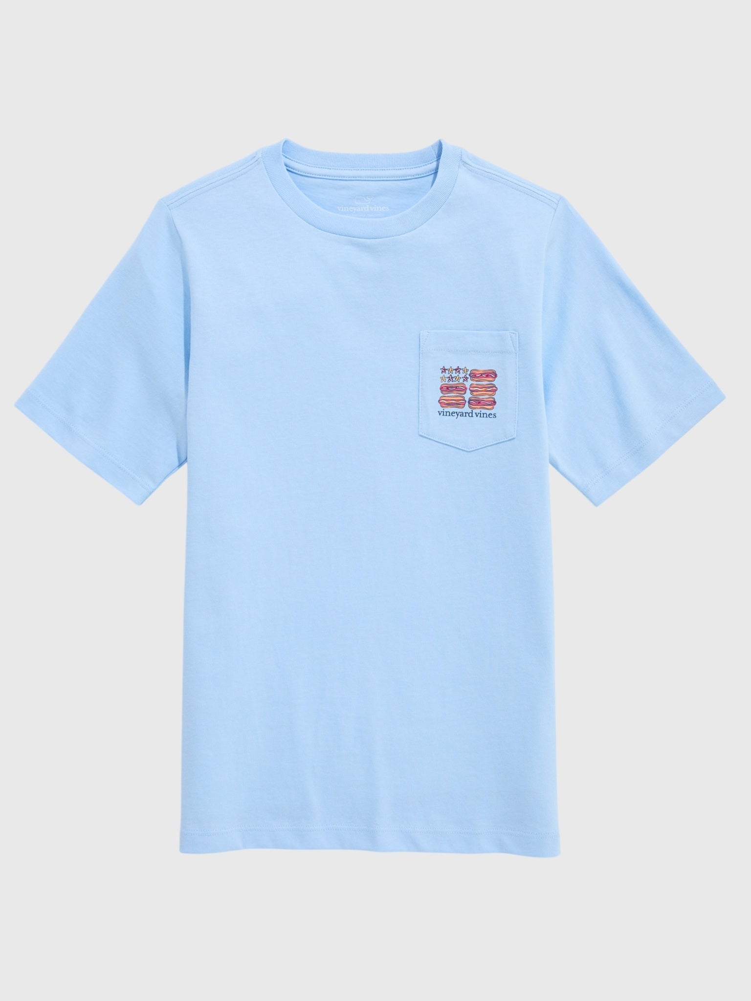 Vineyard Vines Boys' Hot Dog USA Flag Short-Sleeve Pocket Tee - Saint Bernard