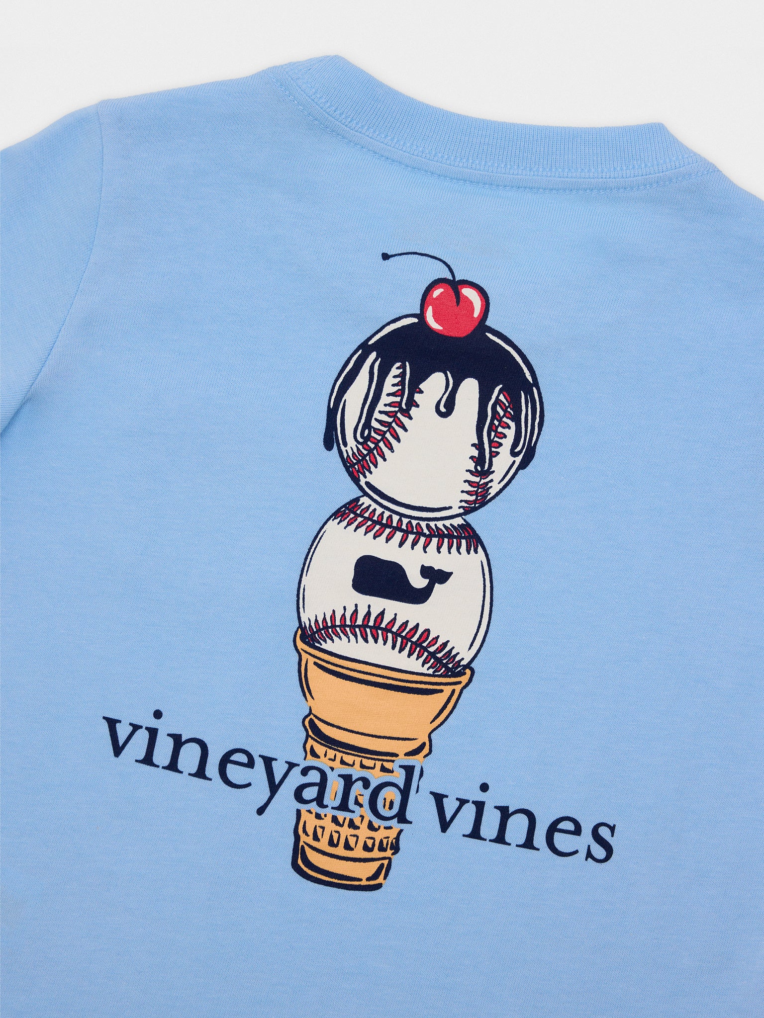 Vineyard Vines Boys' Baseball Ice Cream Cone Short-Sleeve Pocket Tee - Saint Bernard