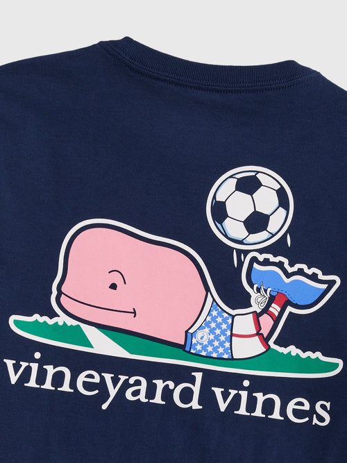 Vineyard Vines Boys' USA Soccer Whale Short-Sleeve Pocket Tee