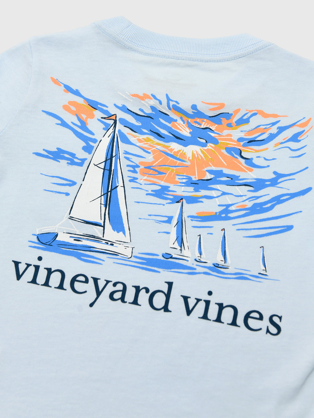 Vineyard Vines Boys' Sunset Regatta Scene Short-Sleeve Pocket Tee - Saint Bernard
