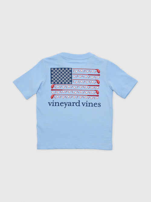 Vineyard Vines Boys' Americana Golf Flag Short-Sleeve Pocket Tee