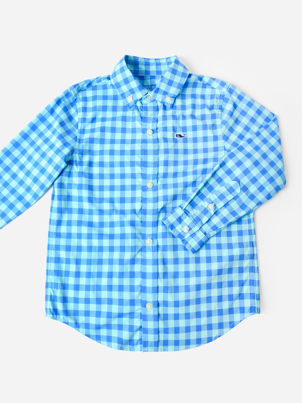 Vineyard Vines Boys' On-The-Go Nylon Gingham Shirt - Saint Bernard