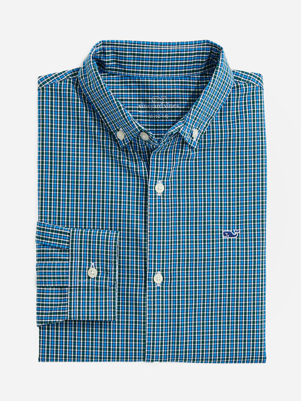 Vineyard Vines Boys' Stretch Poplin Check Shirt - Saint Bernard