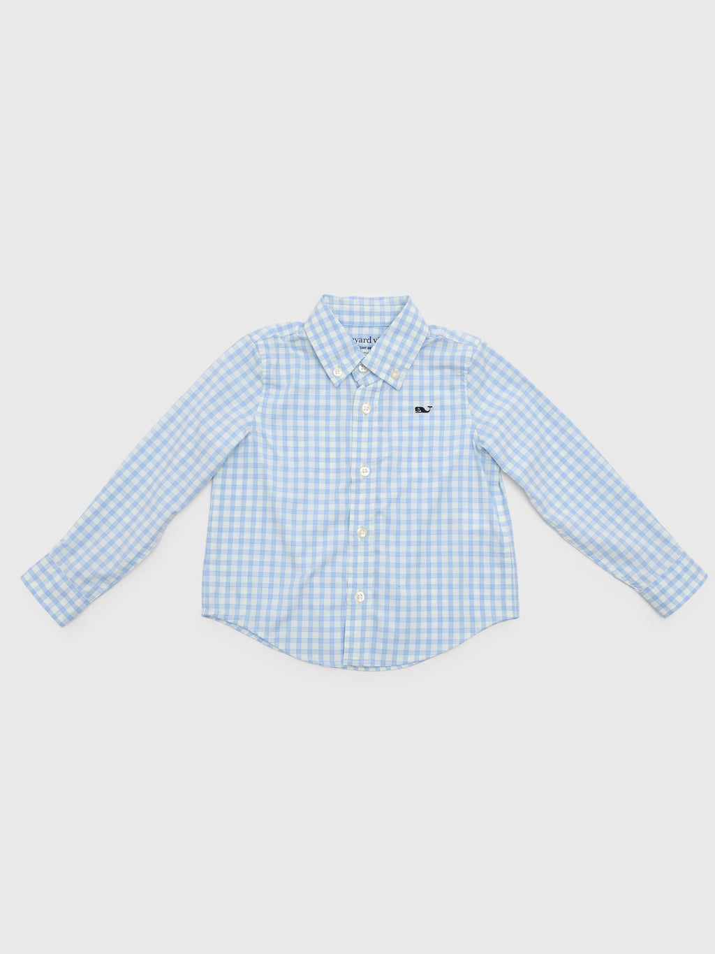 Vineyard Vines Boys' Lemon Shark Gingham Featherweight Performance Shirt - Saint Bernard