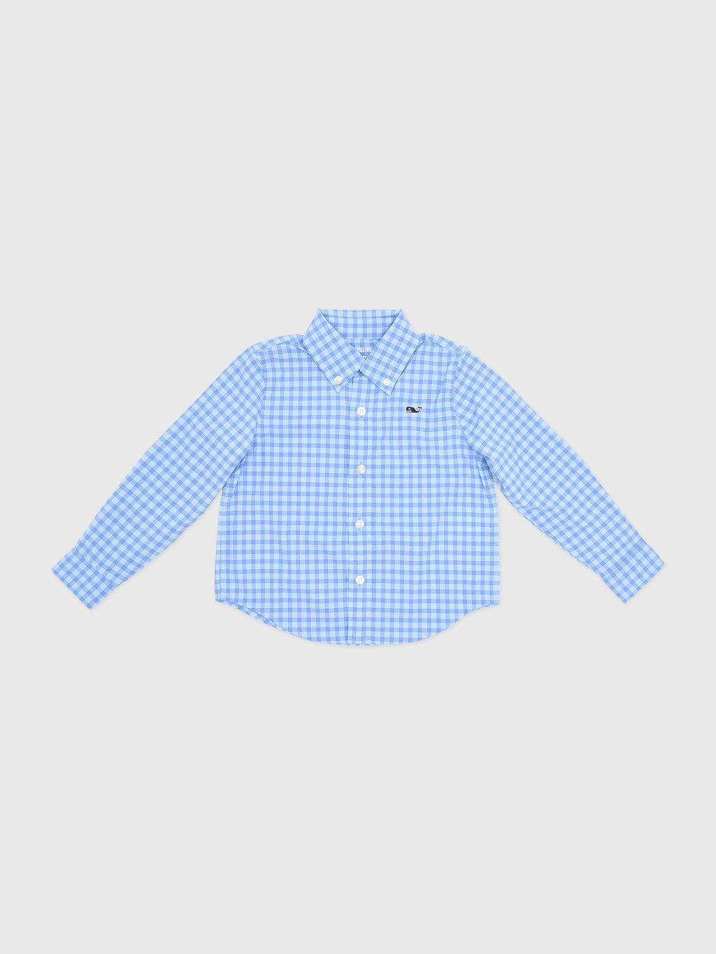 Vineyard Vines Boys' Lemon Shark Gingham Featherweight Performance Shirt - Saint Bernard