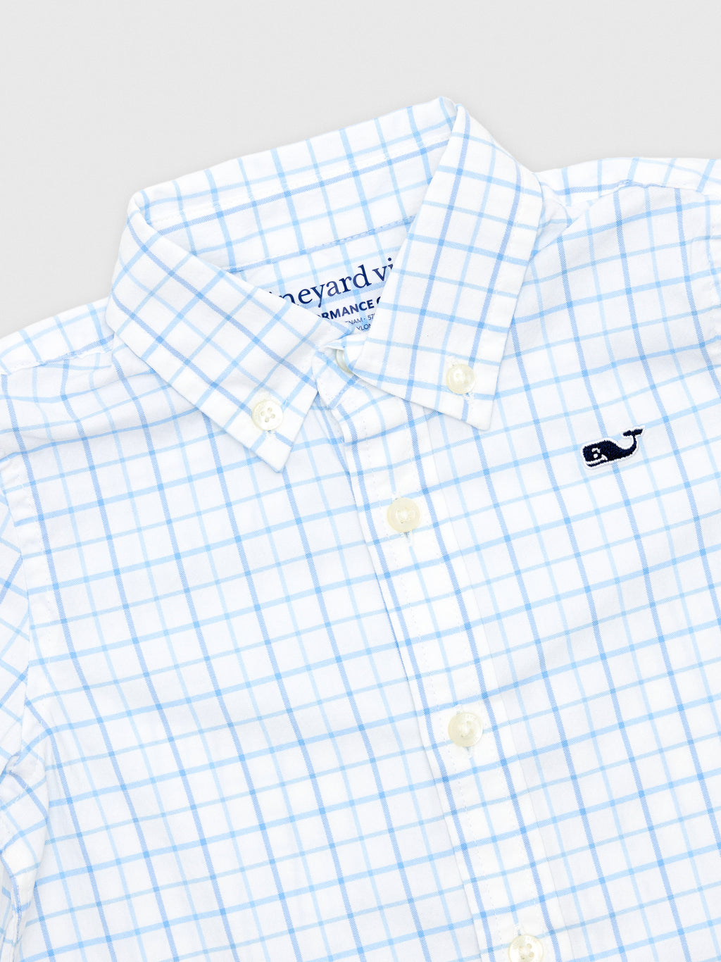 Vineyard Vines Boys' Morada Bay Tattersall Performance Cotton Shirt - Saint Bernard