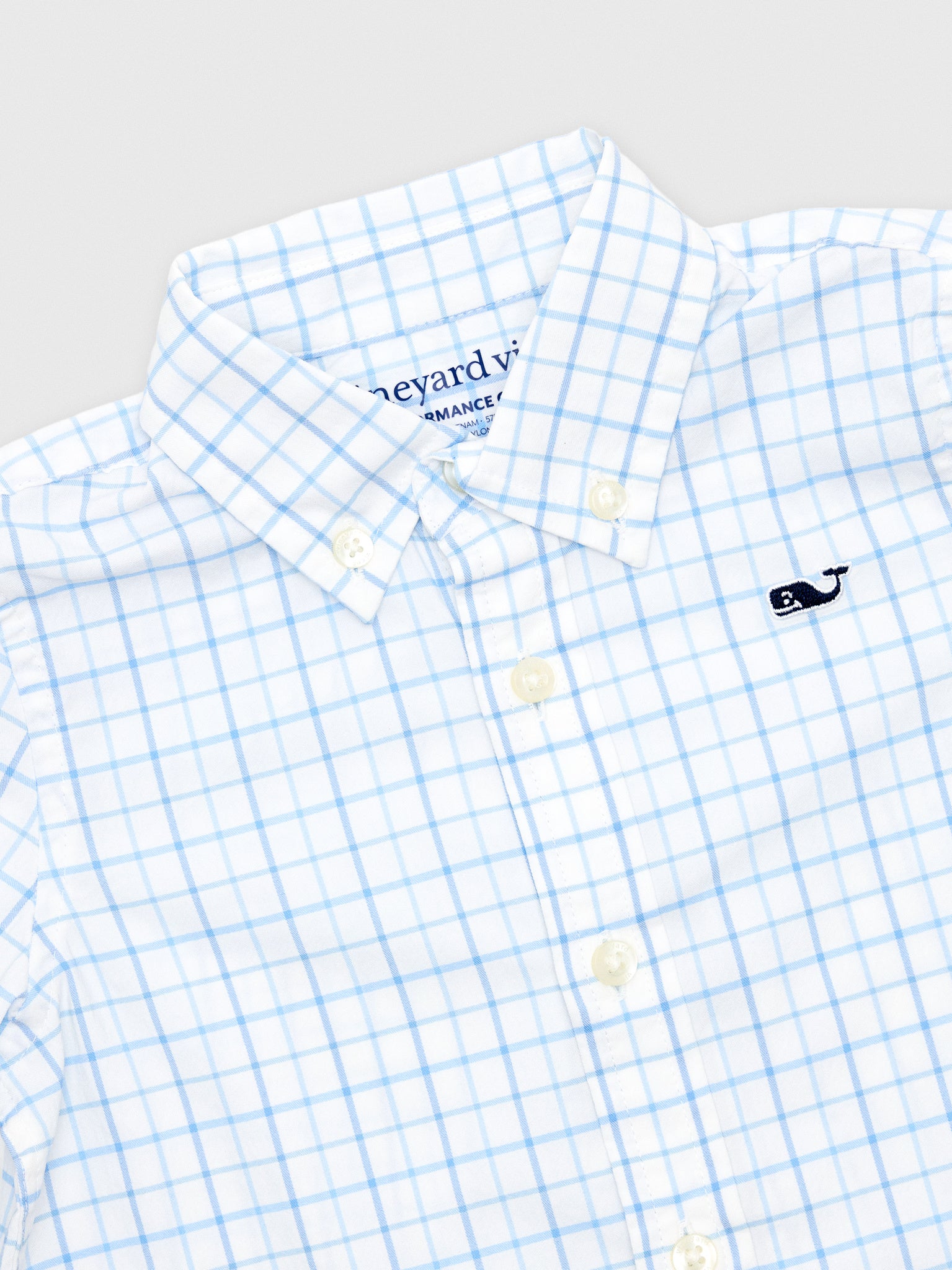 Vineyard Vines Boys' Morada Bay Tattersall Performance Cotton Shirt - Saint Bernard