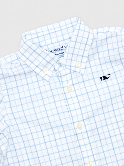 Vineyard Vines Boys' Morada Bay Tattersall Performance Cotton Shirt