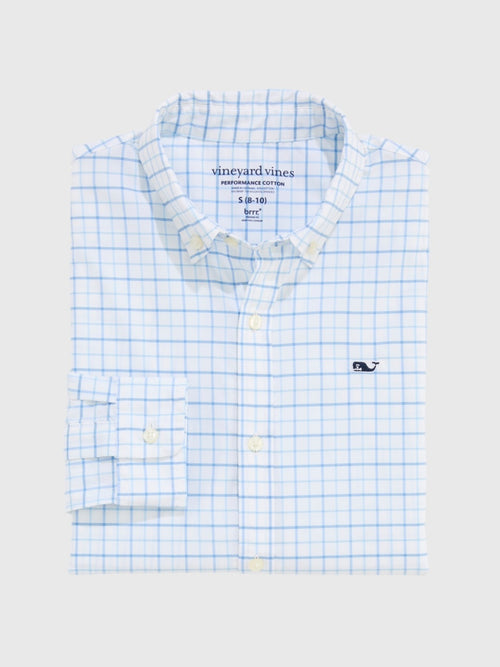 Vineyard Vines Boys' Morada Bay Tattersall Performance Cotton Shirt