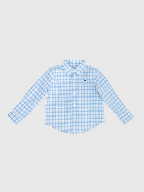 Vineyard Vines Boys' Performance Cotton Lowcountry Plaid Shirt