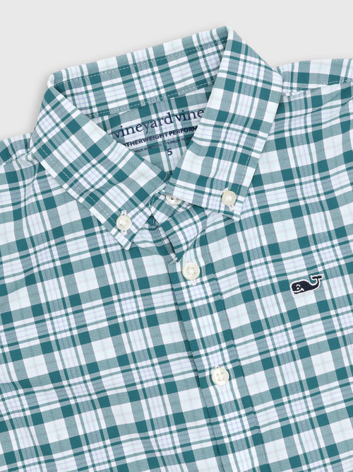 Vineyard Vines Boys' Performance Plaid Featherweight Shirt - Saint Bernard