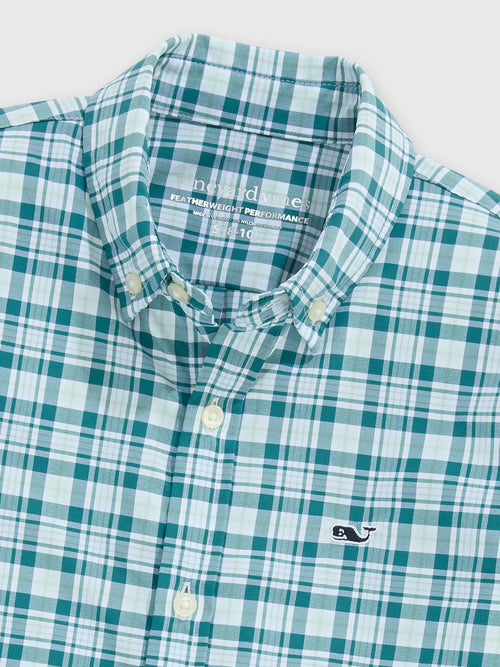 Vineyard Vines Boys' Performance Plaid Featherweight Shirt - Saint Bernard