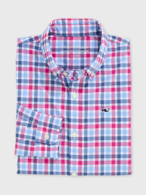 Vineyard Vines Boys' Performance Plaid Featherweight Shirt - Saint Bernard