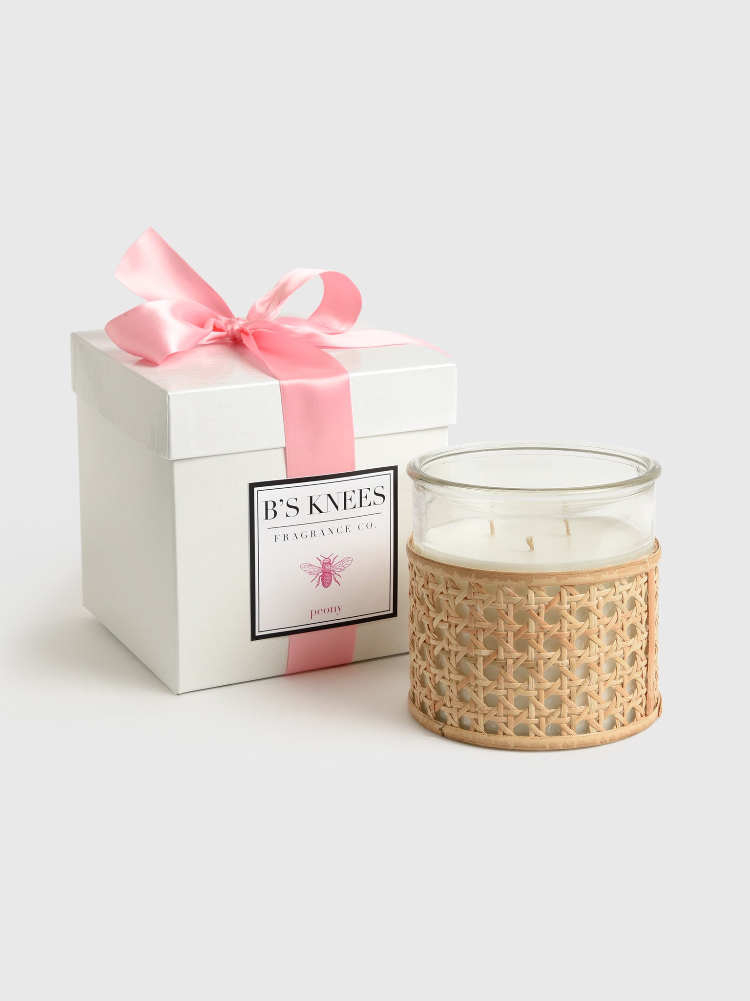 B's Knees Basket Weave 3-Wick Candle Bonzai Butterfly