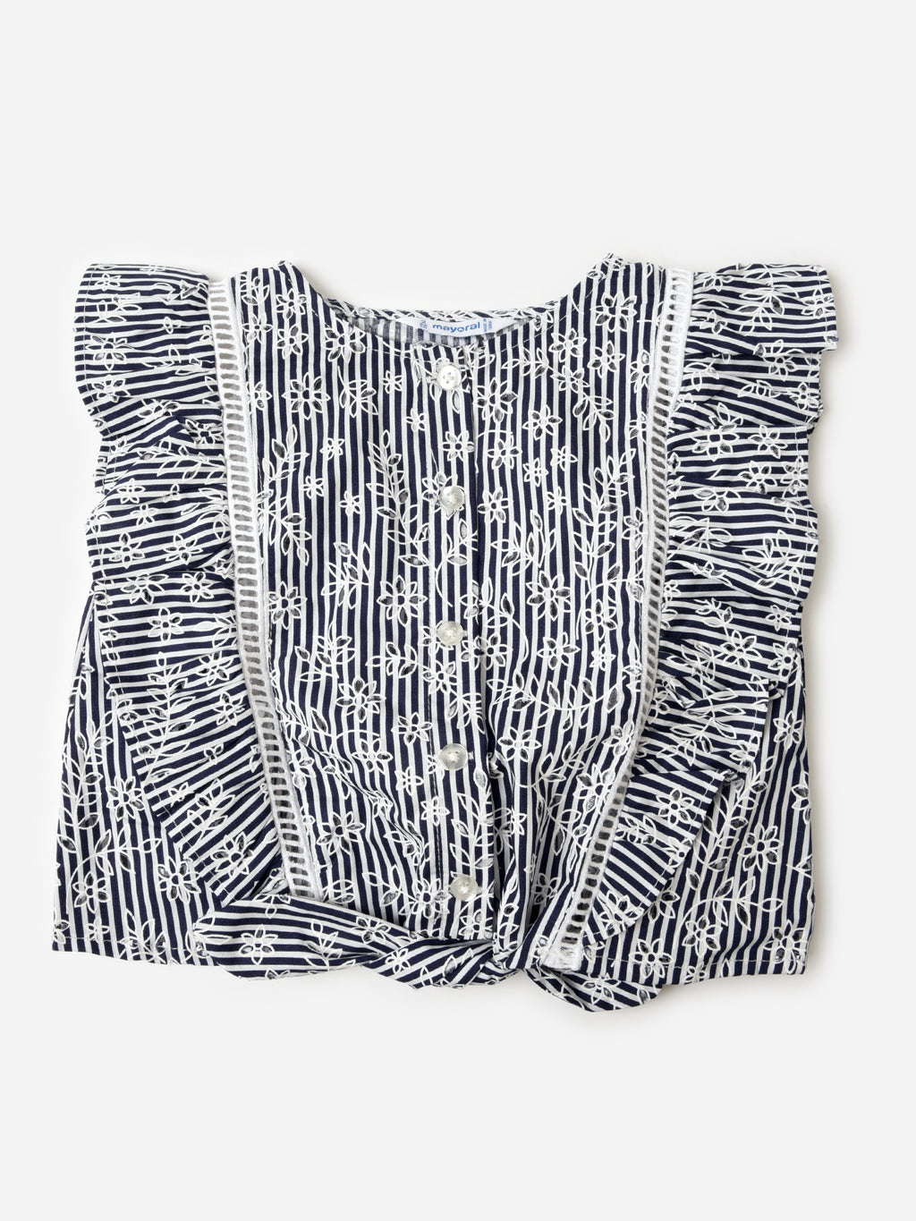 Mayoral Girls' Stripe Loose Shirt - Saint Bernard