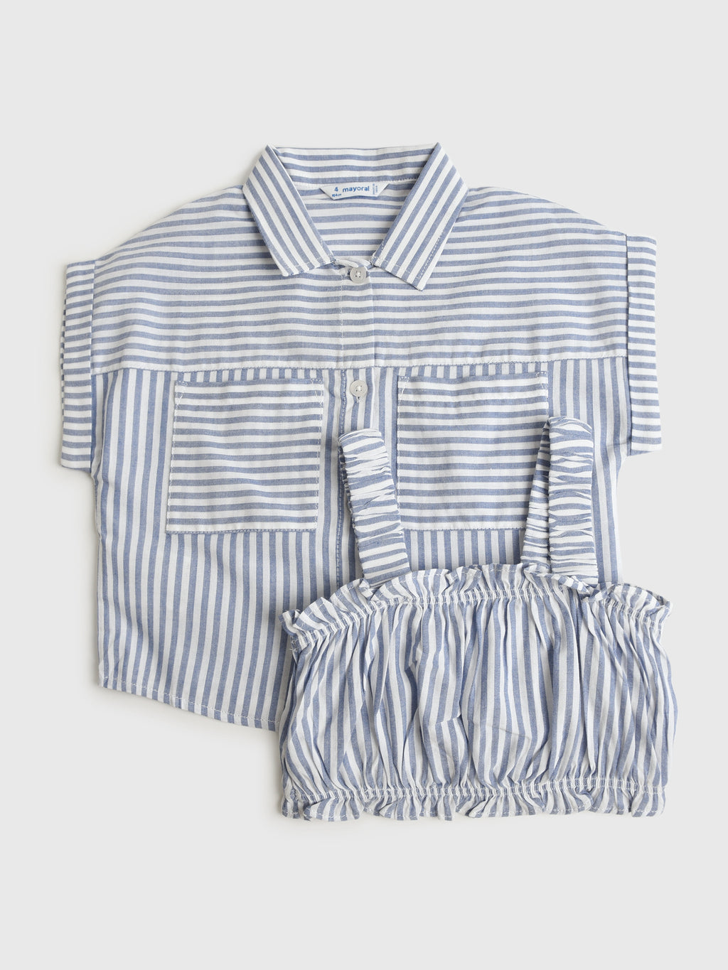 Mayoral Girls' Striped Blouse Set - Saint Bernard