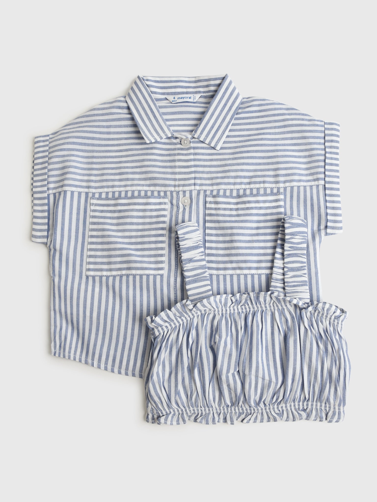 Mayoral Girls' Striped Blouse Set - Saint Bernard