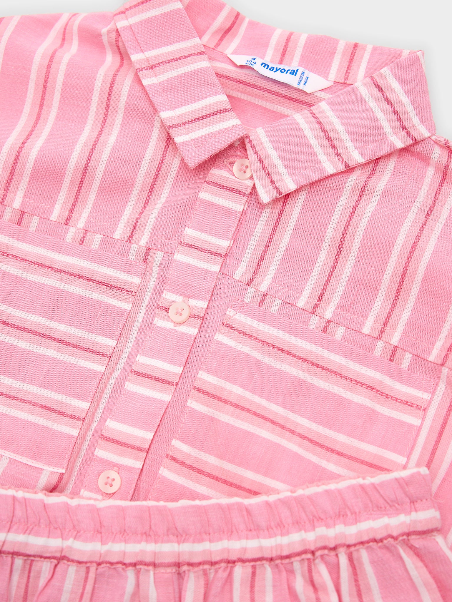 Mayoral Girls' Striped Blouse & Short Set - Saint Bernard