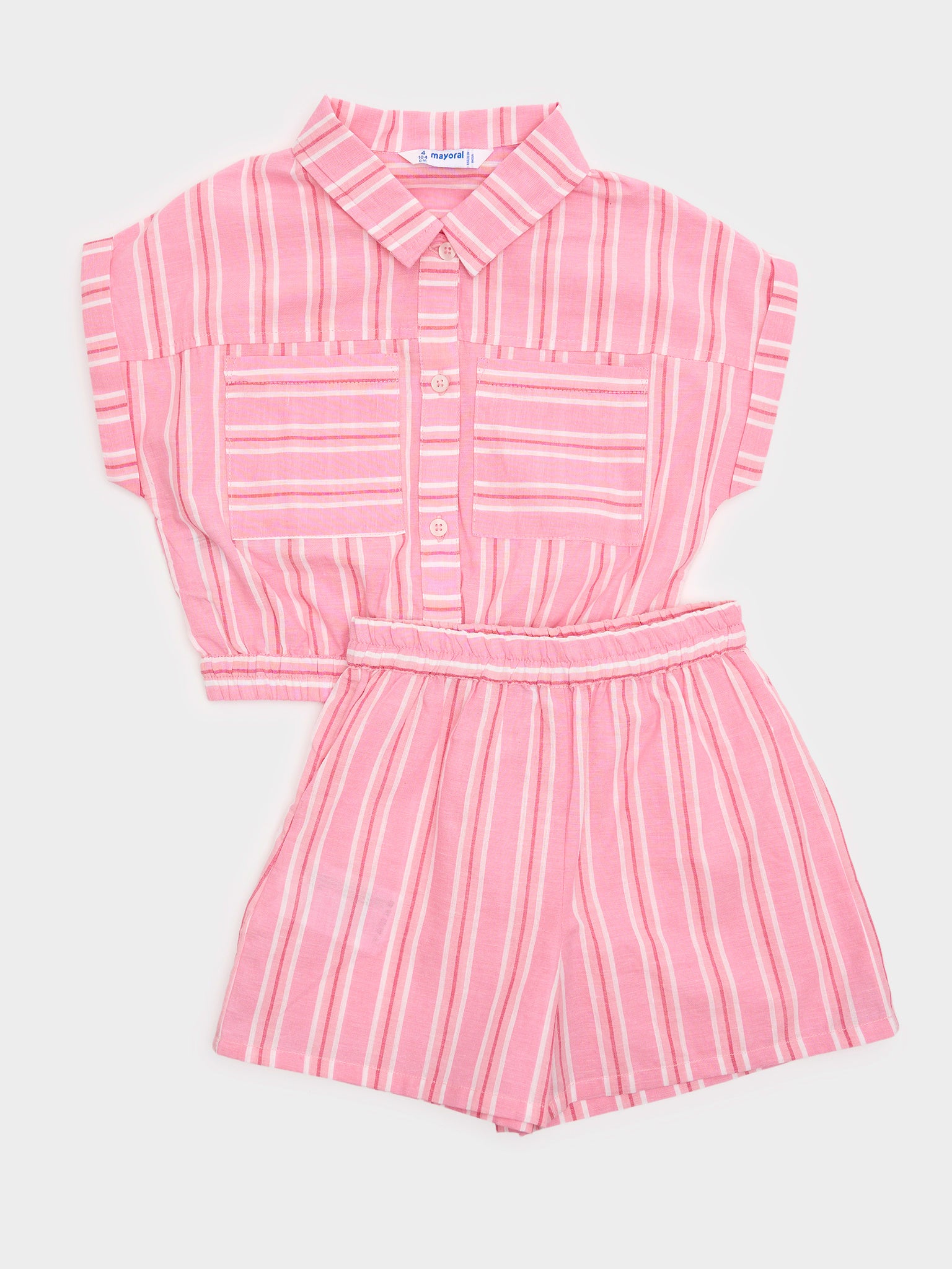 Mayoral Girls' Striped Blouse & Short Set - Saint Bernard