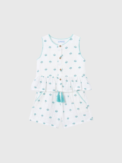 Mayoral Girls' Printed Shirt & Short Set