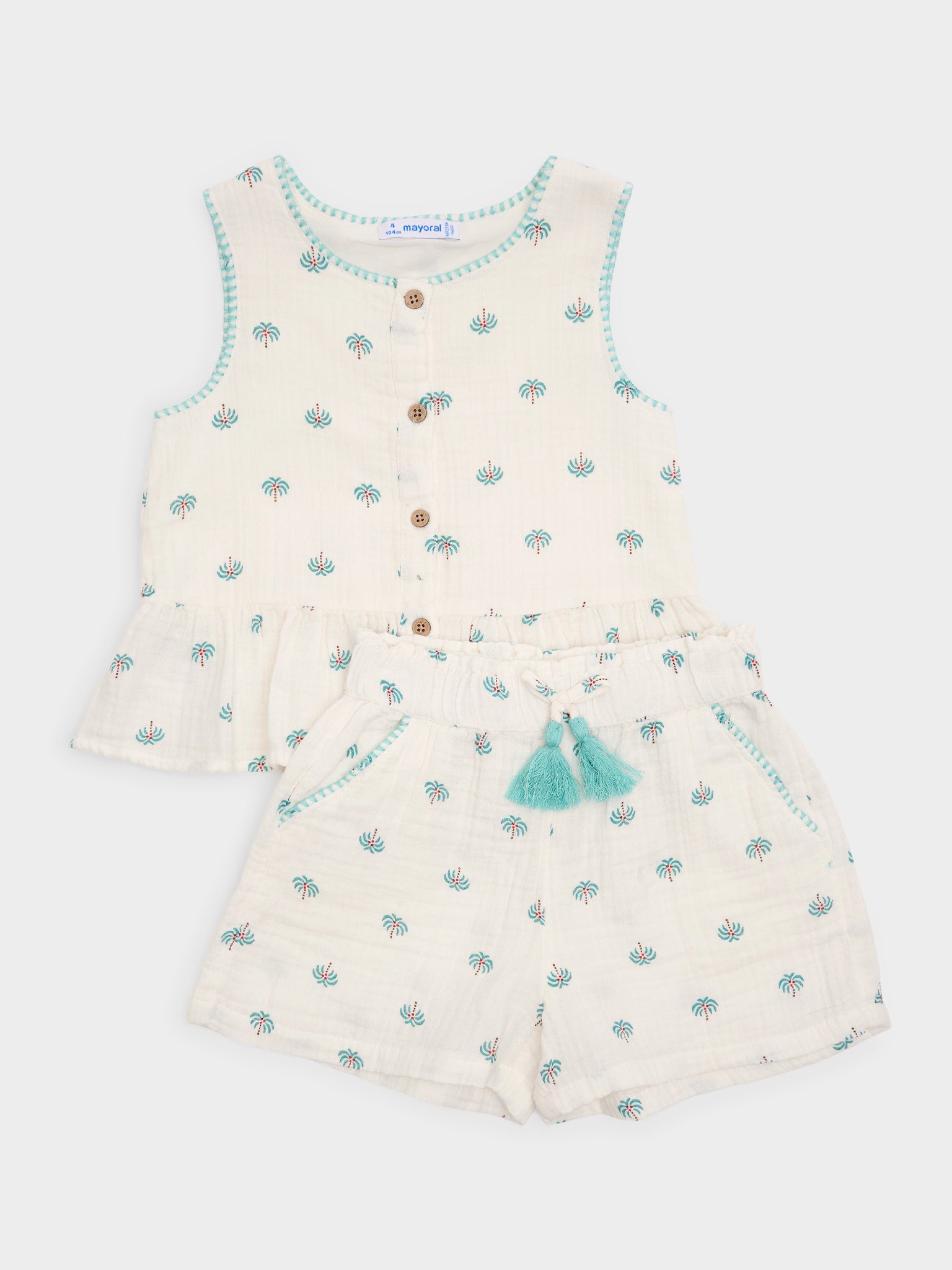 Mayoral Girls' Printed Shirt & Short Set - Saint Bernard