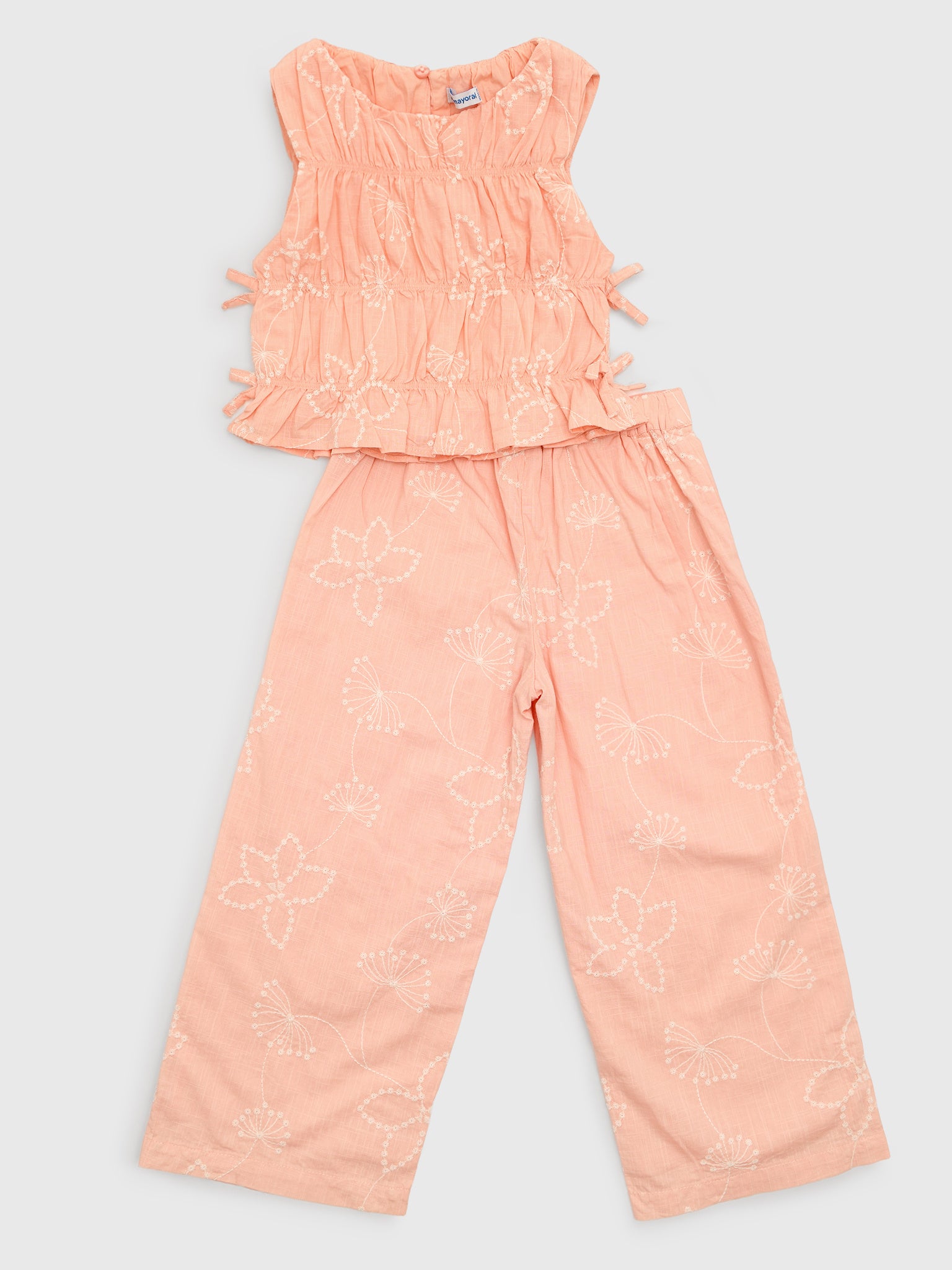 Mayoral Girls' Ruched Top & Pant Set - Saint Bernard
