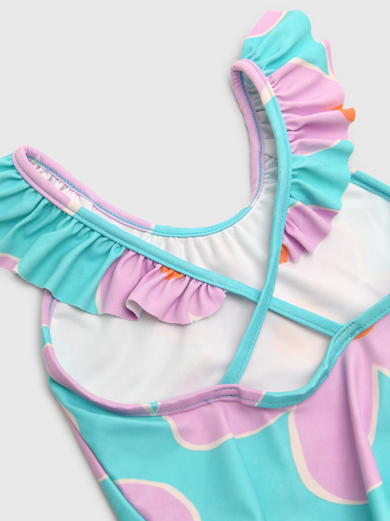 Mayoral Girls' Ruffled Printed Swimsuit - Saint Bernard