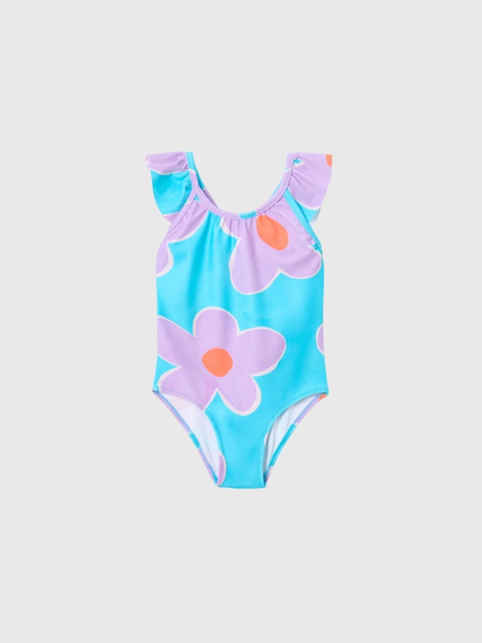 Mayoral Girls' Ruffled Printed Swimsuit - Saint Bernard