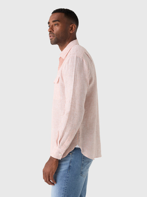 Mario Santangelo Men's Stripe Woven Camp Shirt