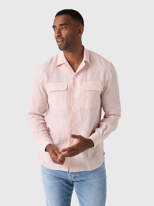 Mario Santangelo Men's Stripe Woven Camp Shirt