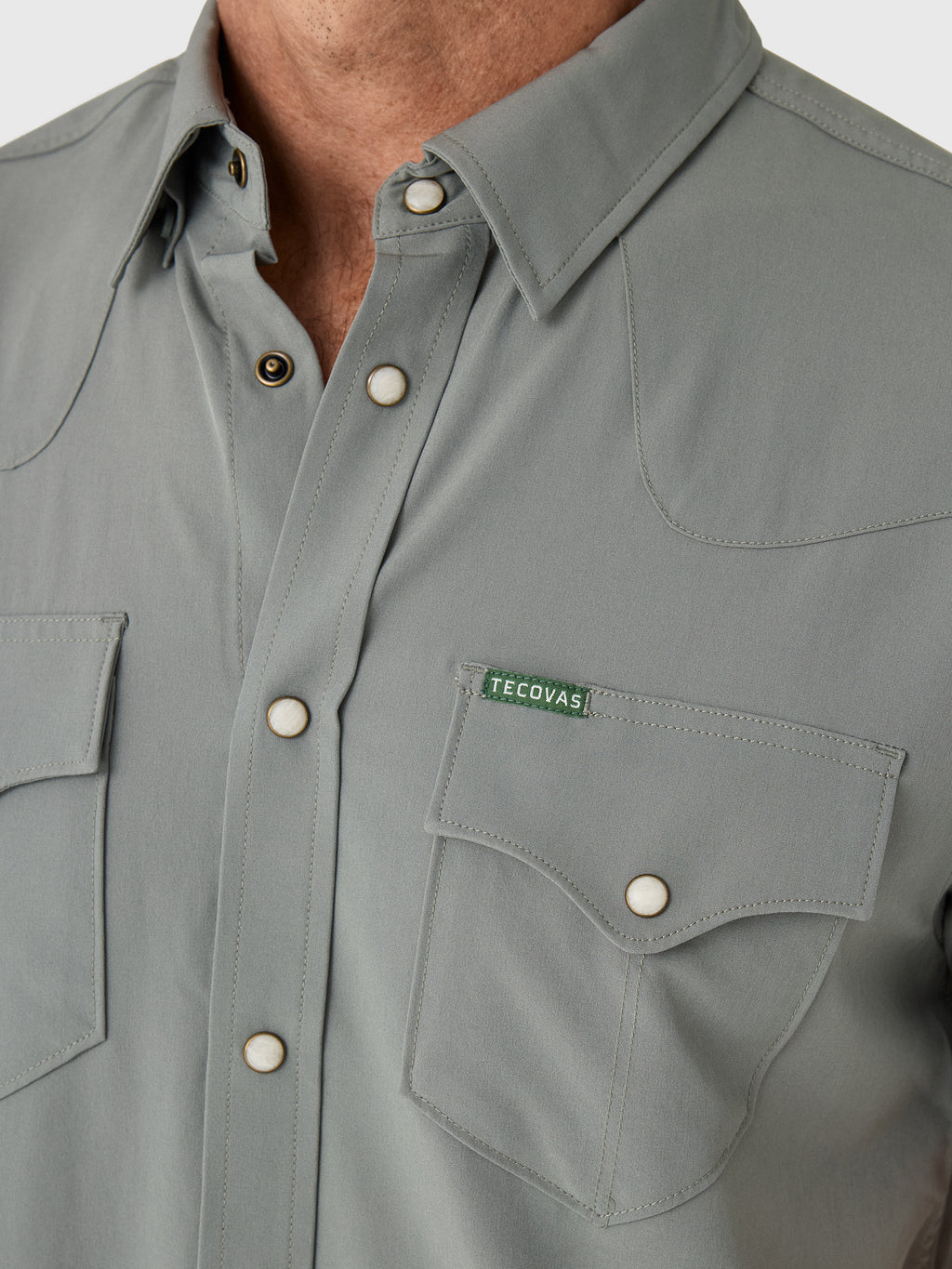 Tecovas Men's Performance Western Short Sleeve Pearl Snap Shirt - Saint Bernard