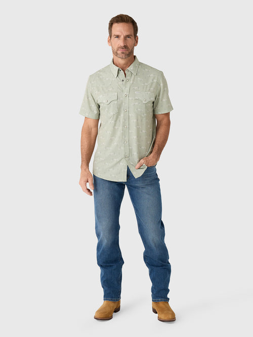 Tecovas Men's Performance Western Short Sleeve Pearl Snap Shirt