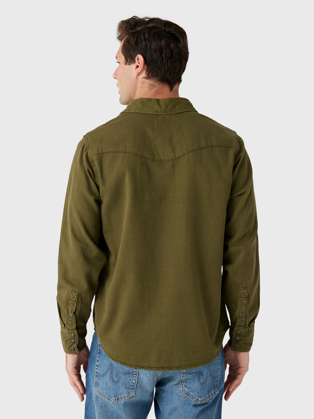 Tecovas Men's Denim Long Sleeve Pearl Snap Shirt - Saint Bernard