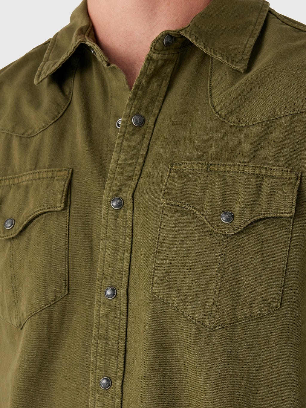 Tecovas Men's Denim Long Sleeve Pearl Snap Shirt - Saint Bernard