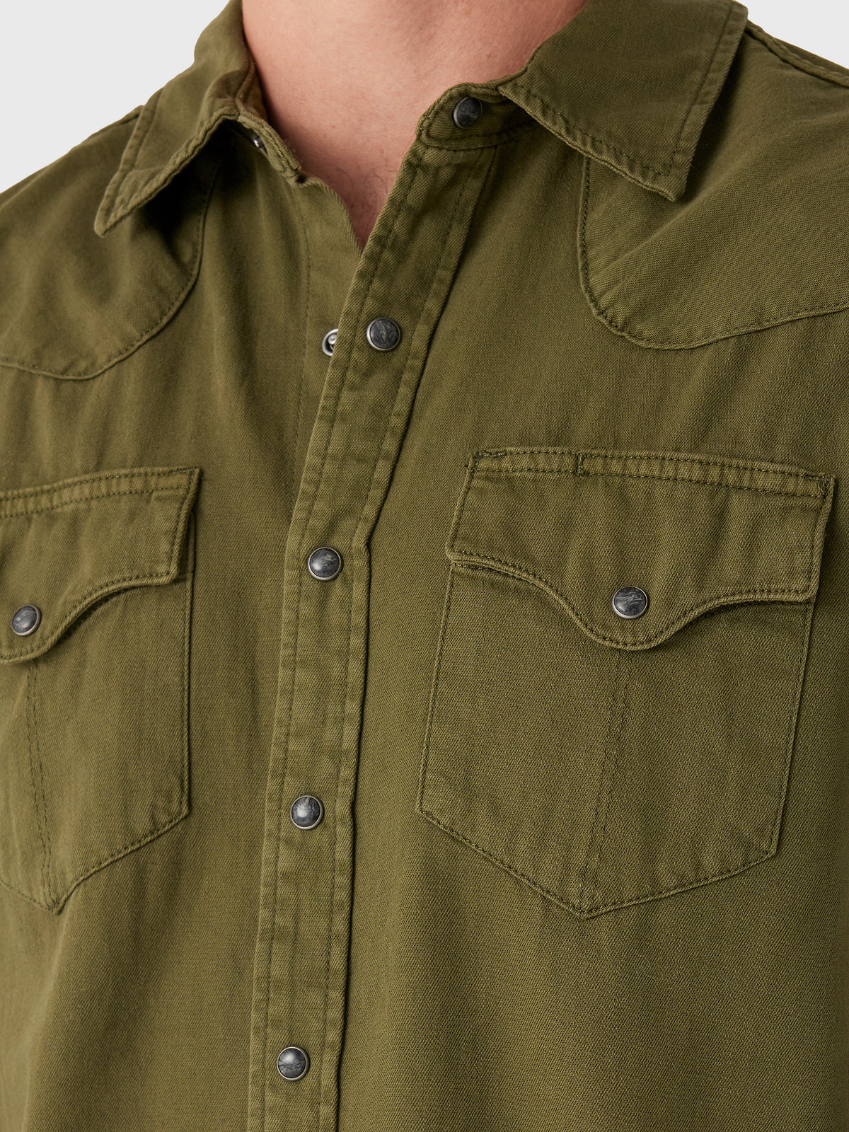 Tecovas Men's Denim Long Sleeve Pearl Snap Shirt - Saint Bernard