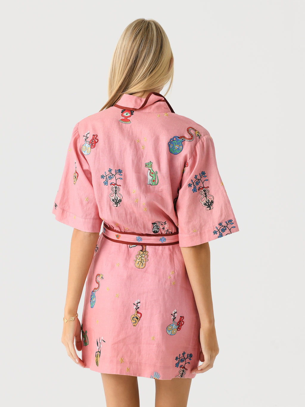 timmy embroidered mini dress Simple Chiffon Lace Top A Line V Neck Wedding Dress, PW393
