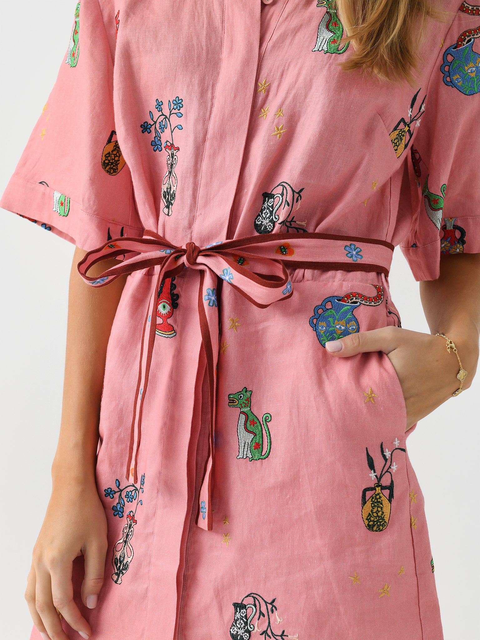 alemais timmy embroidered mini dress Alemais Women's Timmy Embroidered Mini Dress