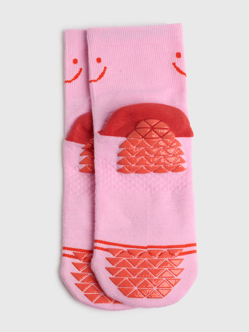 Pointe Studio Women's Happy Ankle Runner Grip Socks