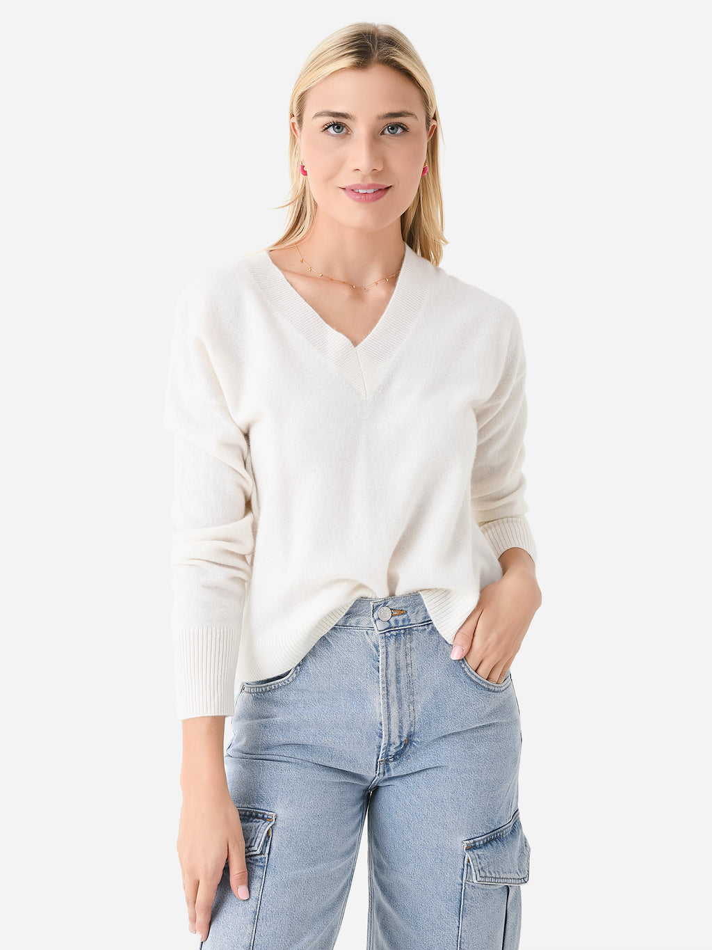 Eche Women's Cashmere V-Neck Sweater - Saint Bernard