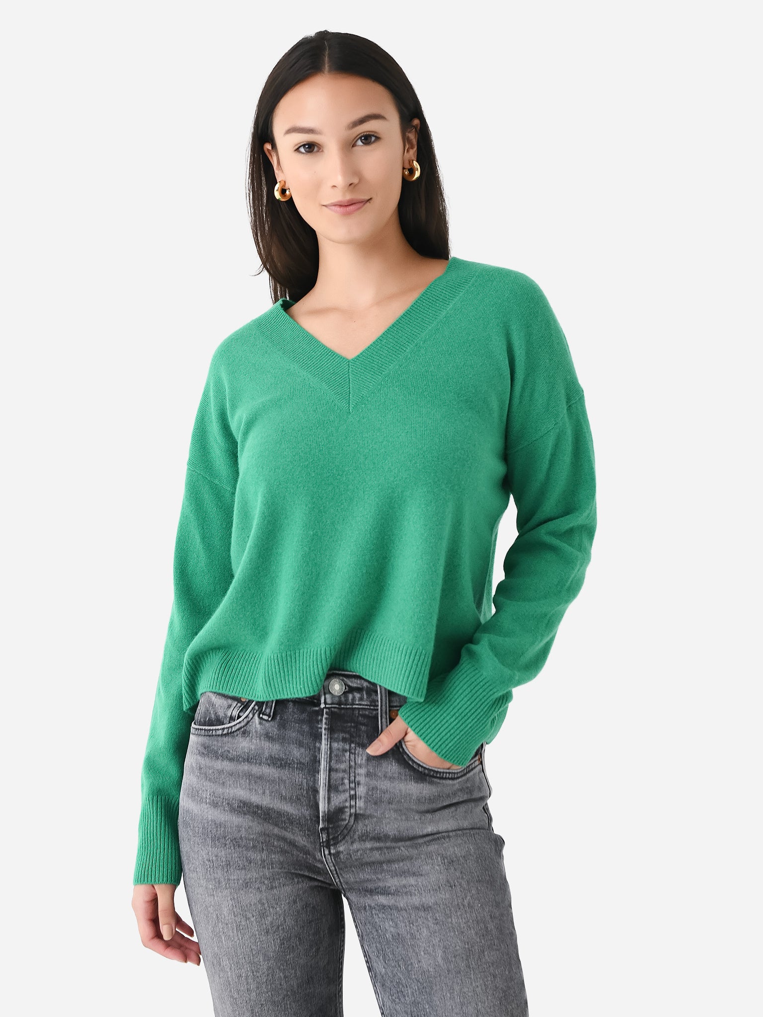 Eche Women's Cashmere V-Neck Sweater - Saint Bernard