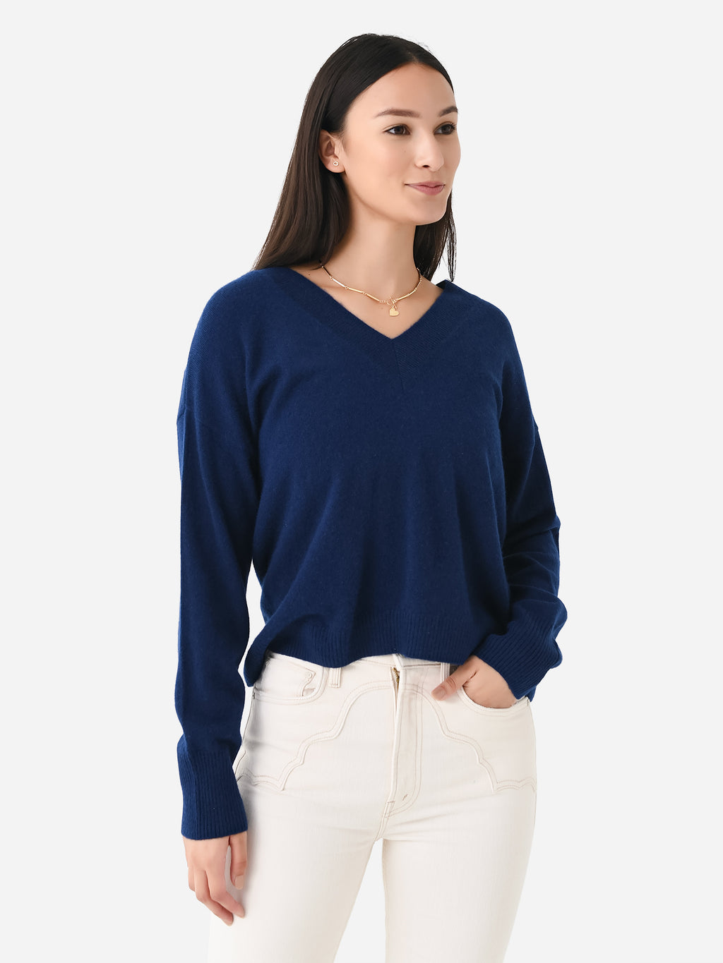 Eche Women's Cashmere V-Neck Sweater - Saint Bernard