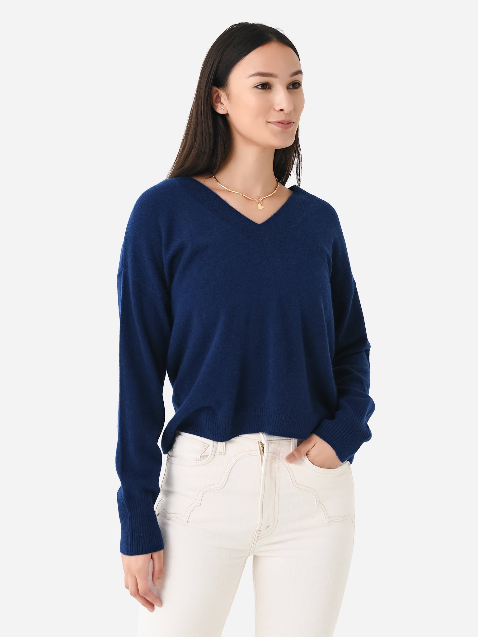 Eche Women's Cashmere V-Neck Sweater - Saint Bernard