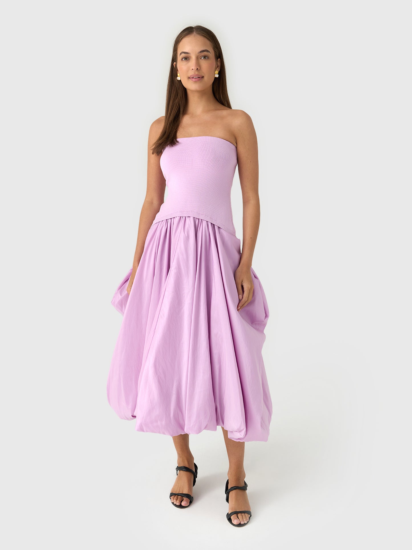 Simkhai Women's Izzy Strapless Taffeta Midi Dress - Saint Bernard