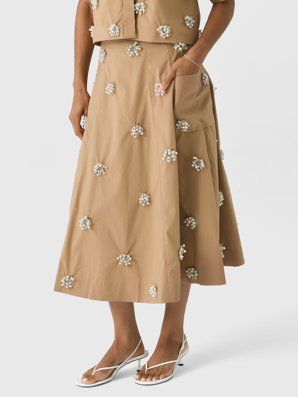 Simkhai Women's Novanna Embellished Midi Skirt - Saint Bernard