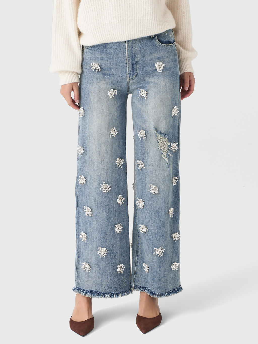 Simkhai Women's Jude Wide Crop Jean - Saint Bernard