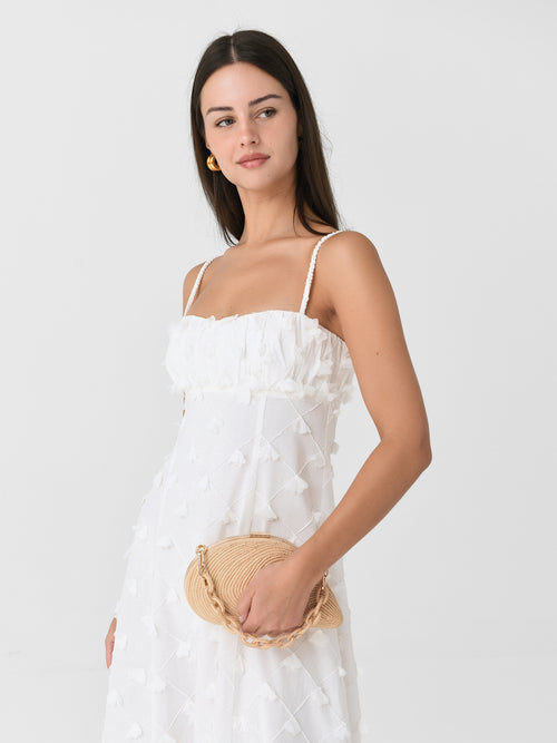 Simkhai Bridget Raffia Oyster Shell Clutch