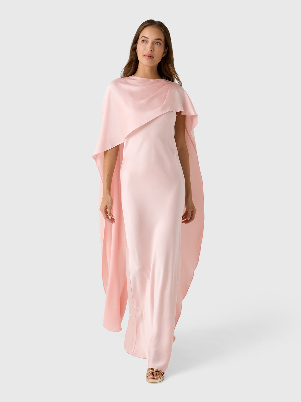 Simkhai Women's Izel Satin Cape Gown - Saint Bernard