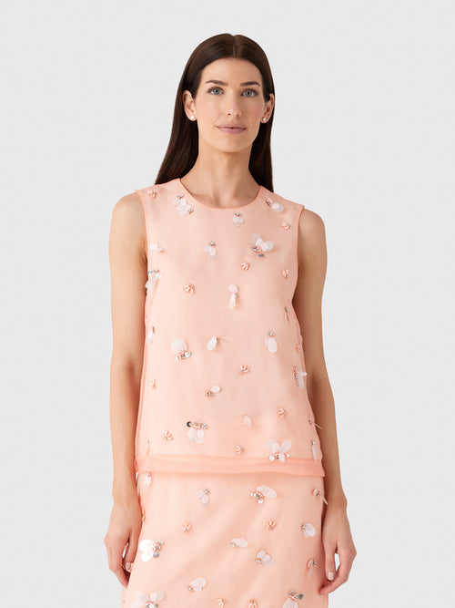 Simkhai Women's Celia Embellished Organza Top