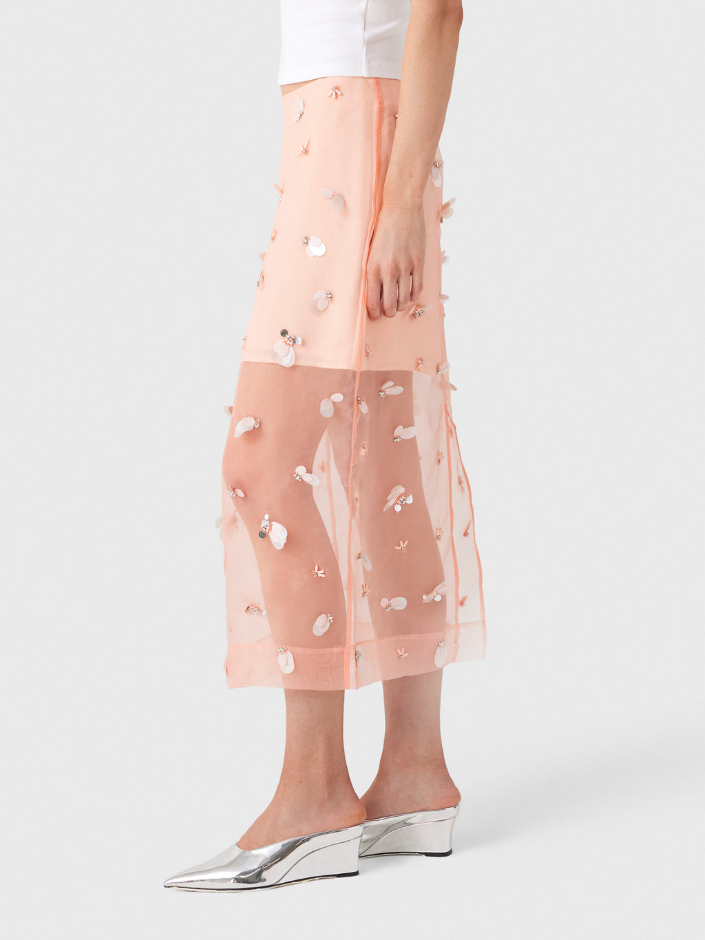Simkhai Women's Delilah Embellished Organza Midi Skirt - Saint Bernard