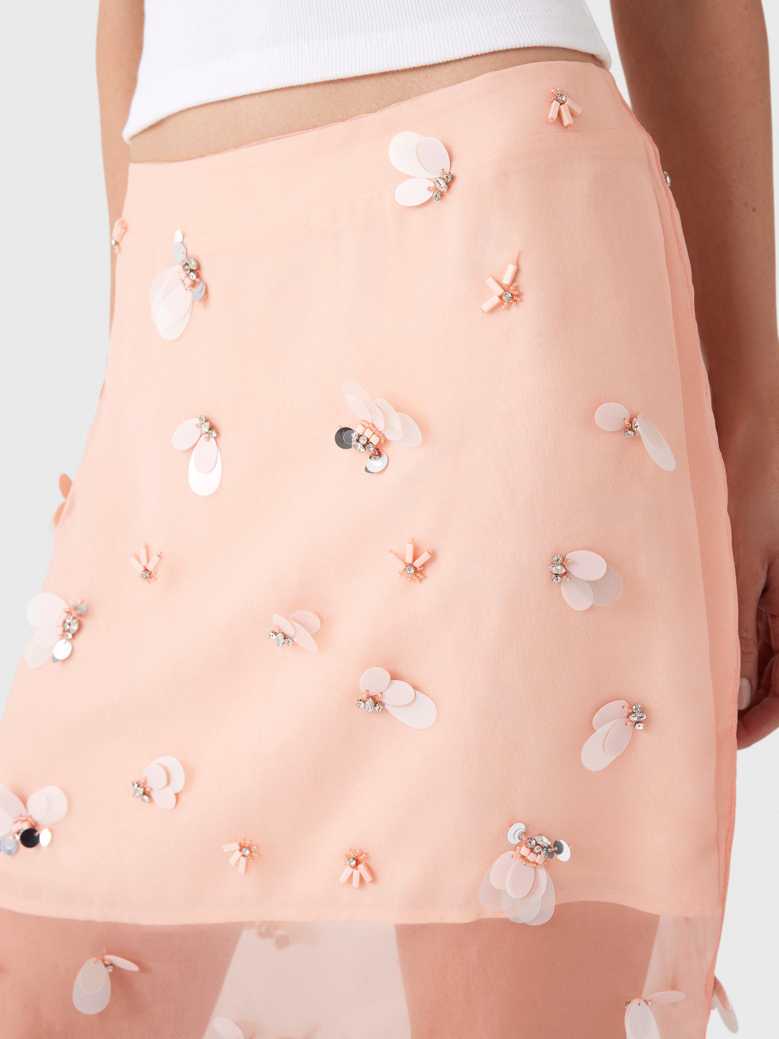 Simkhai Women's Delilah Embellished Organza Midi Skirt - Saint Bernard
